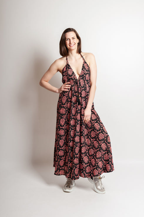 Lali - Vestito floreale con collo alto